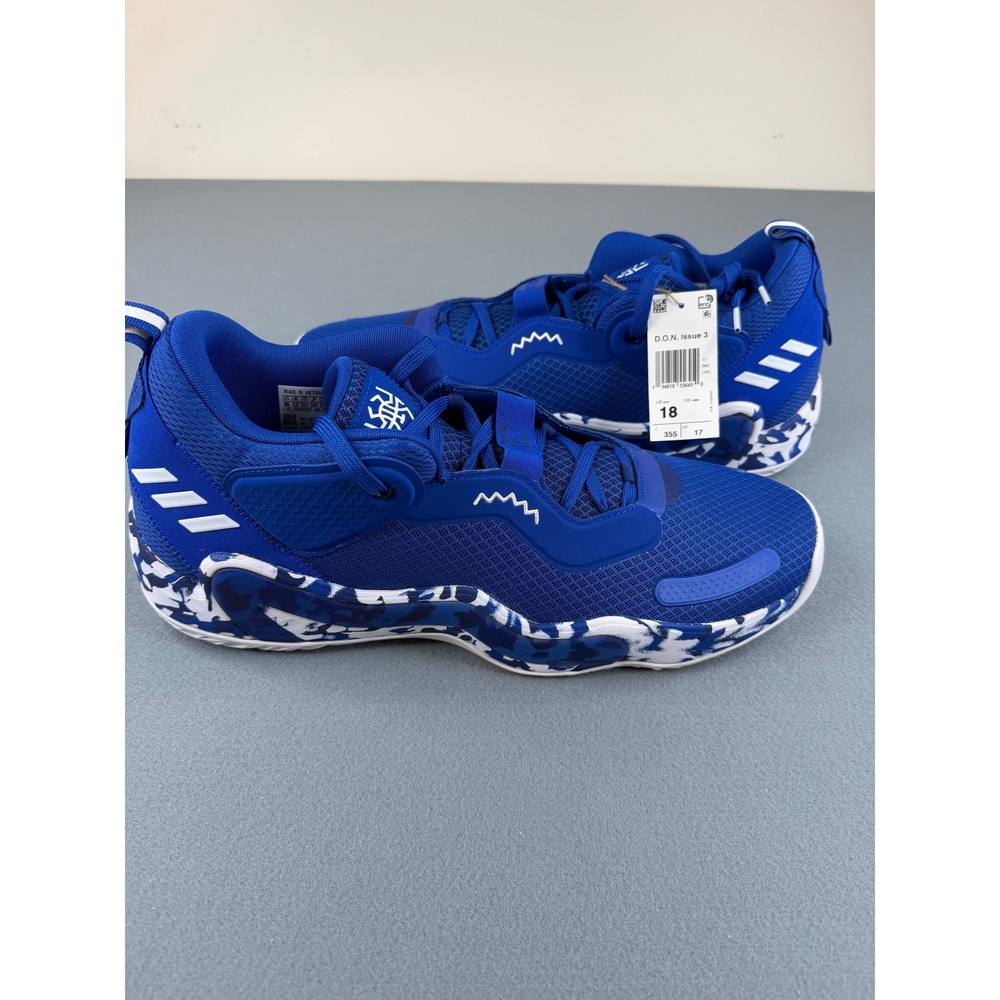 Adidas D.O.N. Issue 3 Basketball Shoes Mens 18 Blue Donovan Mitchell GV7264 - Picture 2 of 6